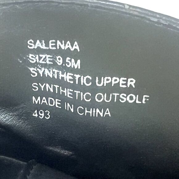 Steve Madden Womens Booties Ankle Black Faux Leather Size 9.5M High Heel Lace Up - Picture 10 of 11